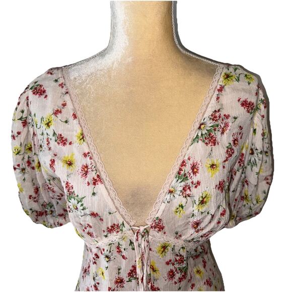 LPA Lazaro Pink Floral Sun Dress in Florenza Print Size XS - Picture 4 of 12